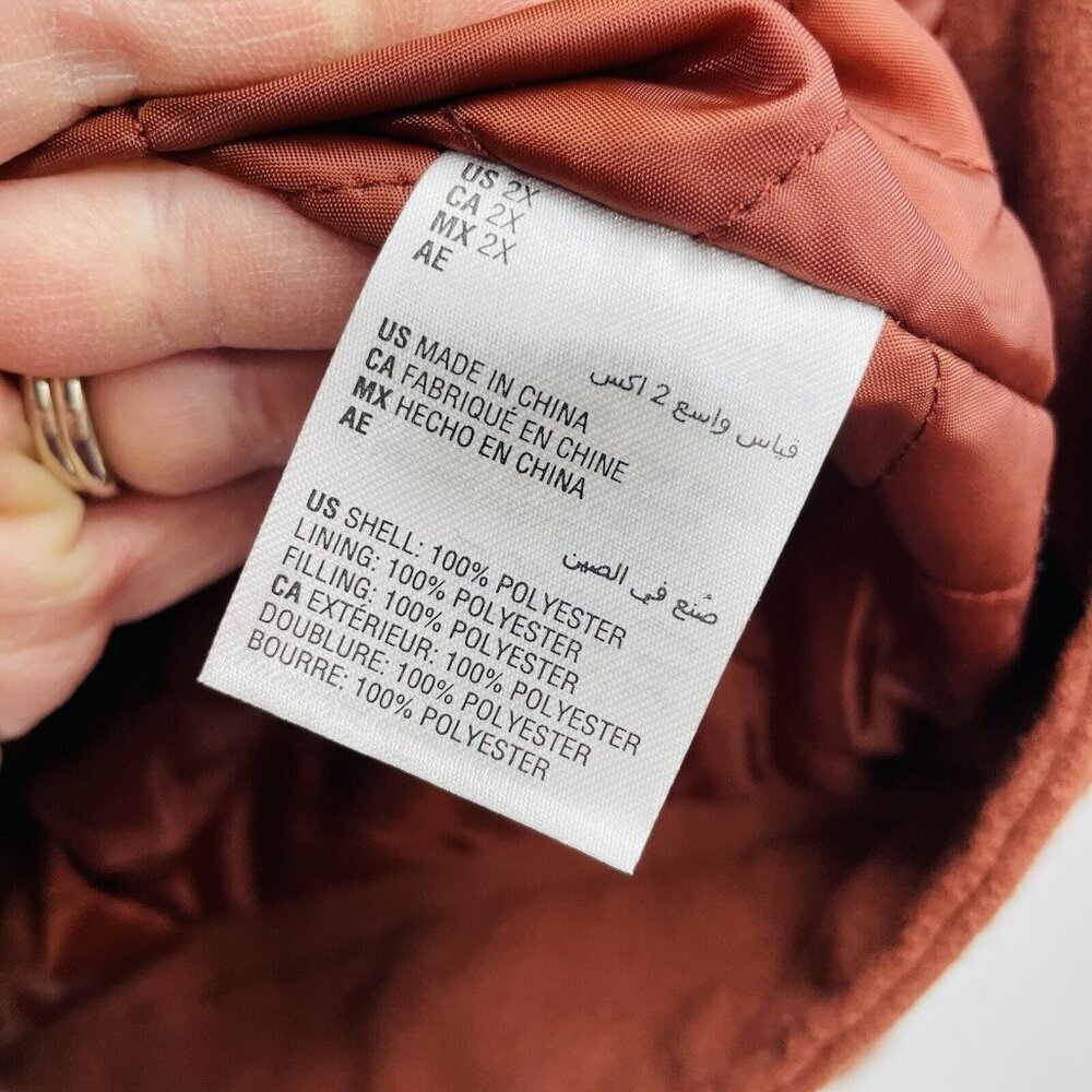 And Now This Womens Plus Size 2X Dropped-Shoulder Bomber Jacket Sonoma Brick 330 - Picture 7 of 7
